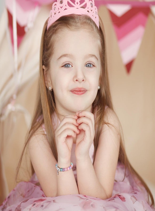 Hidepoo مجوهرات هدايا يونيكورن من هيديبو - سوار قابل للتعديل من الخرز الأكريليكي وكرات أحجار الراين، سوار على شكل قلب بحرف P، مجوهرات يونيكورن، هدايا يونيكورن، هدية يونيكورن بحرف قوس قزح من الزركونيا المكعبة، هدايا عيد ميلاد يونيكورن - Image 3